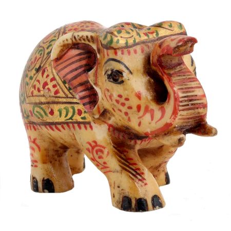 Elephant Hand-painted Trunk Up For Living Room Spaces