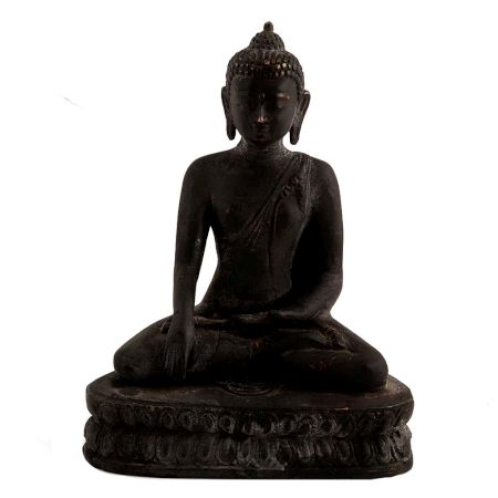 Handmade Black Brass Sitting Buddha Statue in Meditation