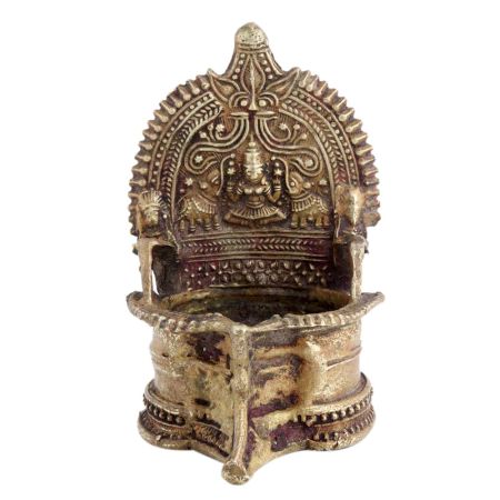 Handmade Brass Laxmi Diya Oil Lamp With Stand