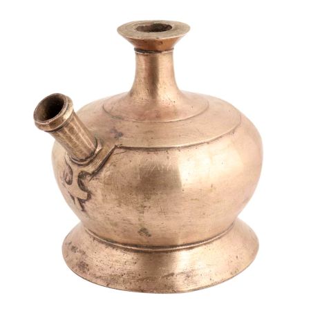 Handmade Golden Brass Round Hookah Pot For Decoration