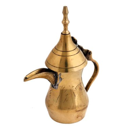 Handcrafted Golden Brass Dallah Coffee Pot