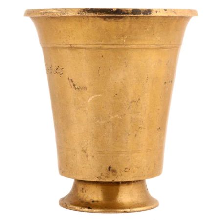 Handmade Old Brass Tumbler Water Glass On Circular Base