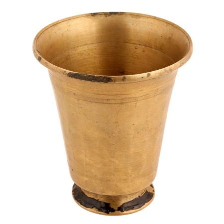 Handmade Antique Golden Water Glass On Cylindrical Base