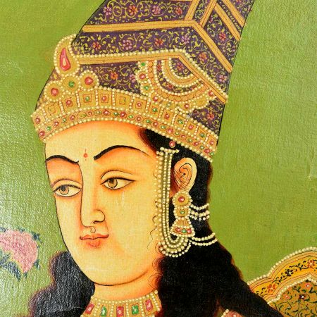 Handmade Mughal Painting of Mughal Empress Mumtaz Mahal