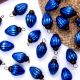25 Pieces Tiny Blue Glass Ornaments In Geometrical Shape
