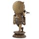 Handmade Brown Brass Standing Murli Krishna Statue With Intricate Design