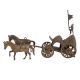 Handmade Brown Brass Chariot Or Cart With Two Horses