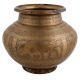 Hand Carved Brown Brass Carved water Storage Pot