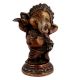 Handmade Dark Brown Brass Dancing Baby Ganesha Statue