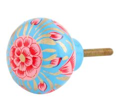 Red & Blue Beautiful Wooden Knob