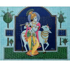 Lord Krishna with Kamdhenu