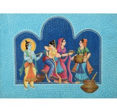 Lord Krishna playing Holi with the Gopis