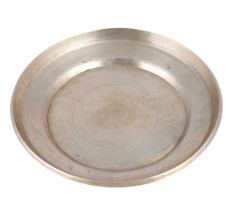 Handmade Round Brass Plate for Puja Or Bhog of Laddu