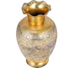 Handmade Multicolored Brass Scalloped Flower Vase