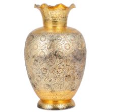 Handmade Multicolored Brass Scalloped Flower Vase