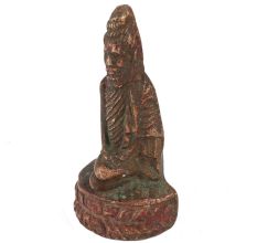 Handmade Brown Tarnished Brass Sitting Indian Sage Statue