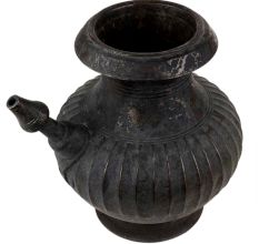 Handmade Black Stained Brass Pot With Spout
