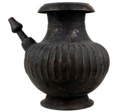 Handmade Black Stained Brass Pot With Spout