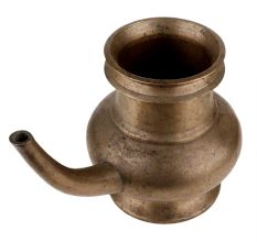 Handmade Brown Patina Brass Kindi Holy Water Pot