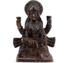 Handmade Black Brass Goddess Laxmi Statue