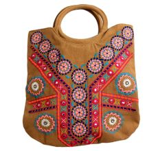 Hanmade Jute Tote Bag with Wooden Handle