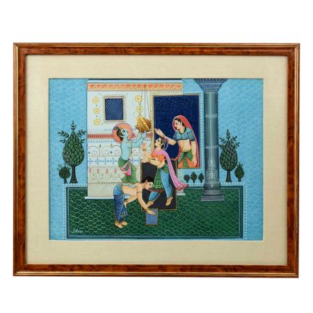 Young Krishna Stealing Butter With His Friends