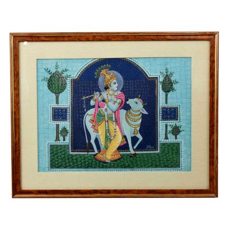 Lord Krishna with Kamdhenu