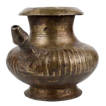 Handmade Brown Brass Water Pot For Storing And Serving Water