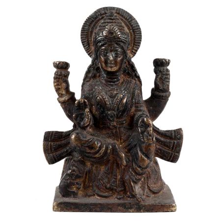 Handmade Black Brass Goddess Laxmi Statue