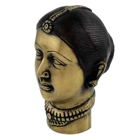 Handmade Antique Brass Gangaur or Gauri Mata Face Statues