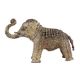 Handmade Brownish Gold Brass Dhokra Elephant Statue
