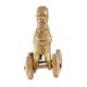 Handmade Golden Brass Hindu Temple Toy Horse Statue On Wheels