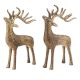 Handmade Golden Brass Standing Deers In Pair
