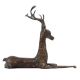 Handmade Brown Brass Sitting Deer Statue