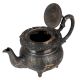 Handmade Oxidized Carved Silver Brass Tea Pot In Moroccan Style