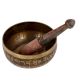 Handmade Brown Golden Brass Tibetan Singing Bowl With Wooden Stick