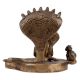 Handmade Blackened Brass Shiva Face On Shivling With Nandi Idol