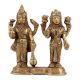 Handmade Golden Brass Vishnu Laxmi Standing Statue