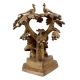 Handmade Brown Brass Radha Krishna Statue Under Kadam Tree