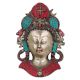 Handmade Multicolored Brass Lord Shiva Wall Hanging Mask With Stonework