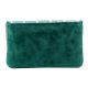 Turquoise Embroidered Cotton Fold Over Clutch Bag