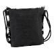 Black And White Heavy Hand Embroidery Foldover Cluch Bag With Coins