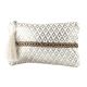 Golden Jaquard Cotton Zip Tip Tassle Clutch Bag