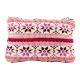 Pink Floral Pattern Hand Embroidered Zip Top Jaquard Clutch Bag