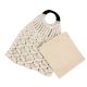 Hand Woven Cream Jute Tote Bag with Wooden Handle