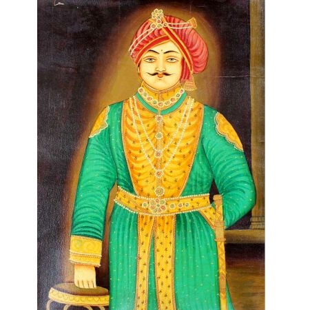 Indian Mughal Portrait Royalty Painting