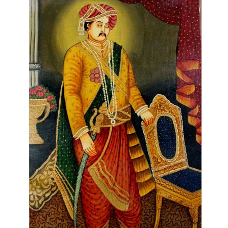 Canvas Painting Of Indian Maharaja For Wall Decoration