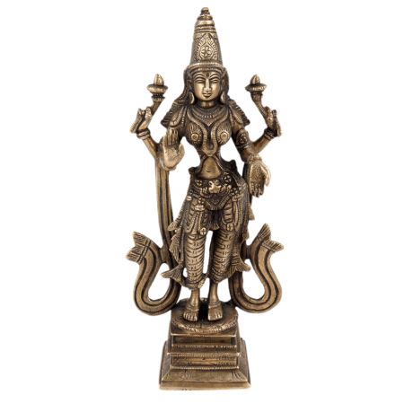 Black Brass Standing Laxmi Statue