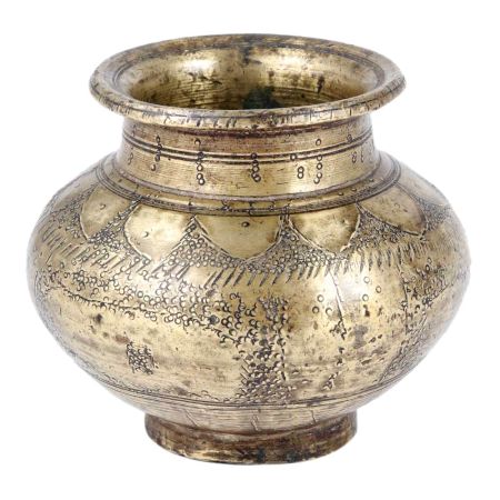 Engraved Brass Holy Water Lota
