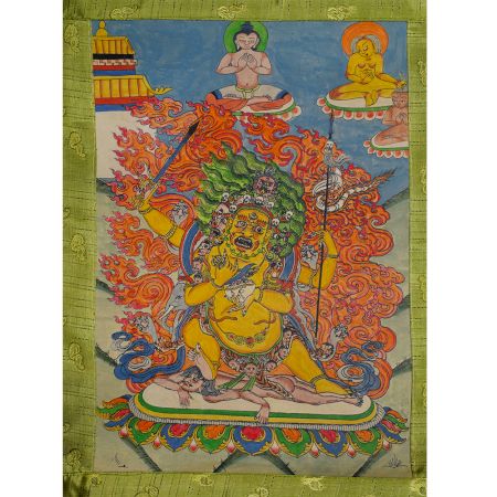 Thangka Painting Of Buddhist Meditational Deity Vajrabhairava